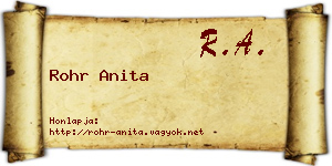 Rohr Anita névjegykártya